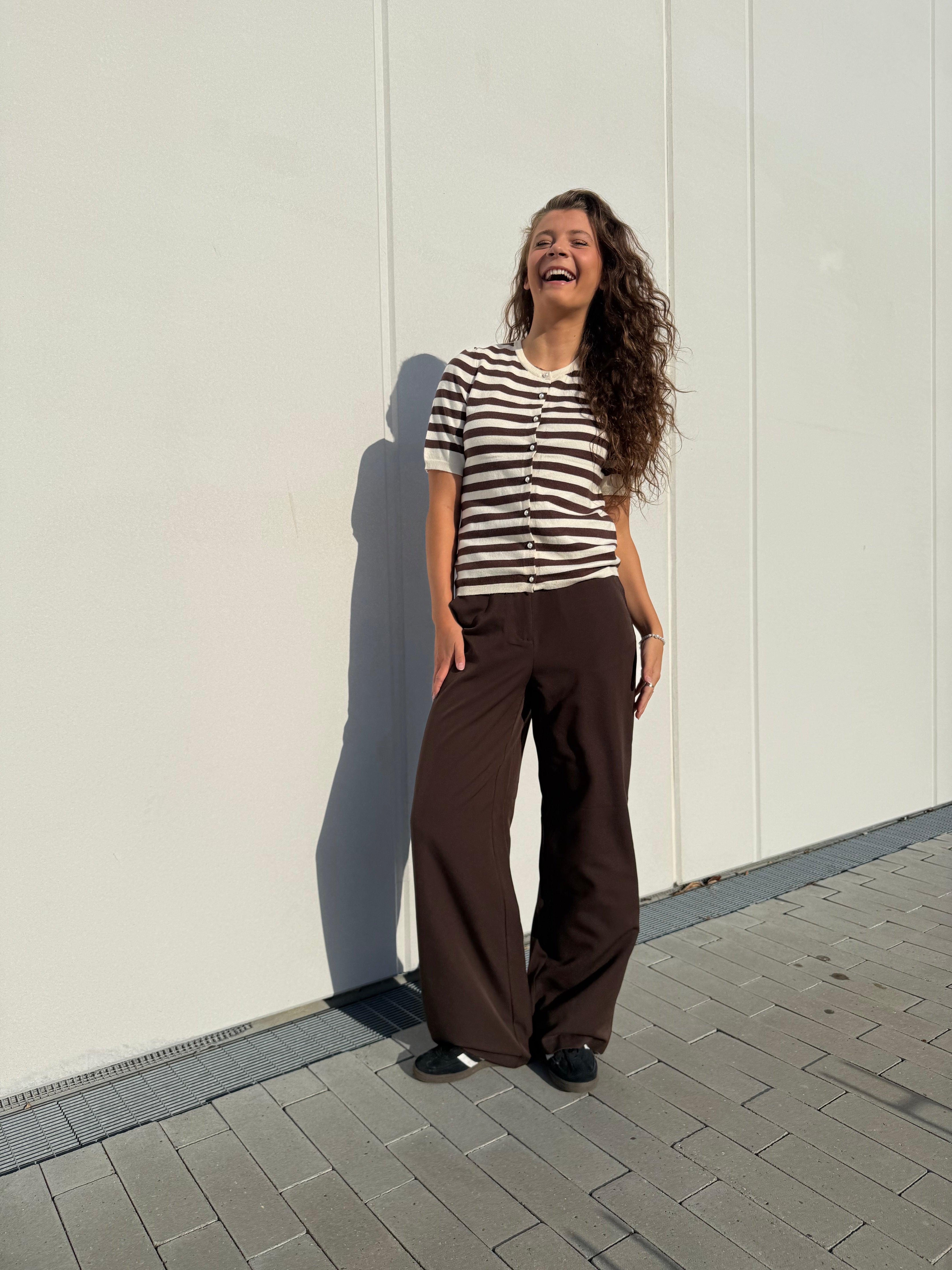 PCKAMIL WIDE Trousers - Hot Fudge